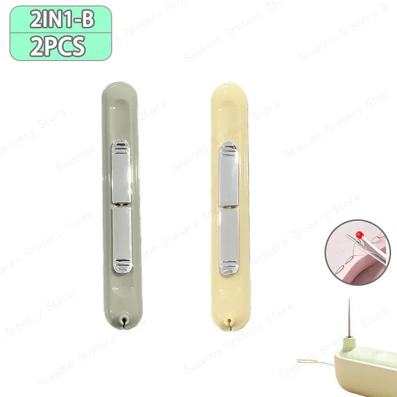 2 In 1 Needle Threader and Seam Ripper Tool Multifunctional Sewing Thread Remover Cross Stitch Crafting Accessories Easy Use