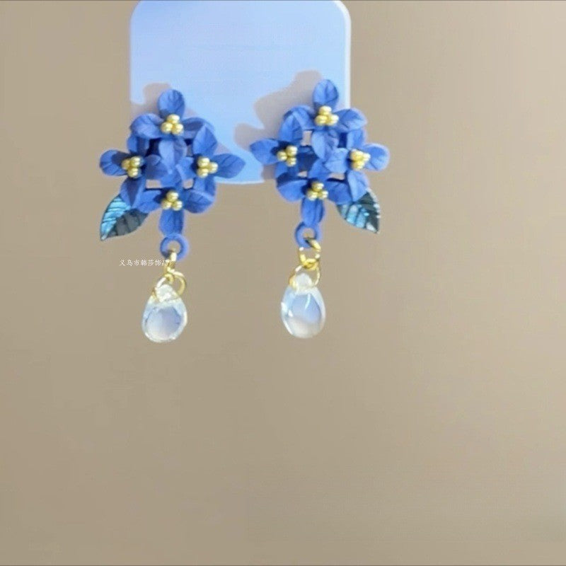 Dopamine Colorful Flower Earrings Suitable for Spring Sweet Cute Young Heart Stud Earrings for Women 2025 New Model