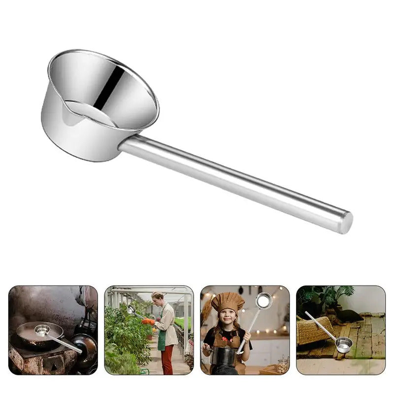 Extended Handle Ladle Long Handled Watering Plants Garden Kitchen Tools Stainless Steel Scoop Soup Spoon for Dining