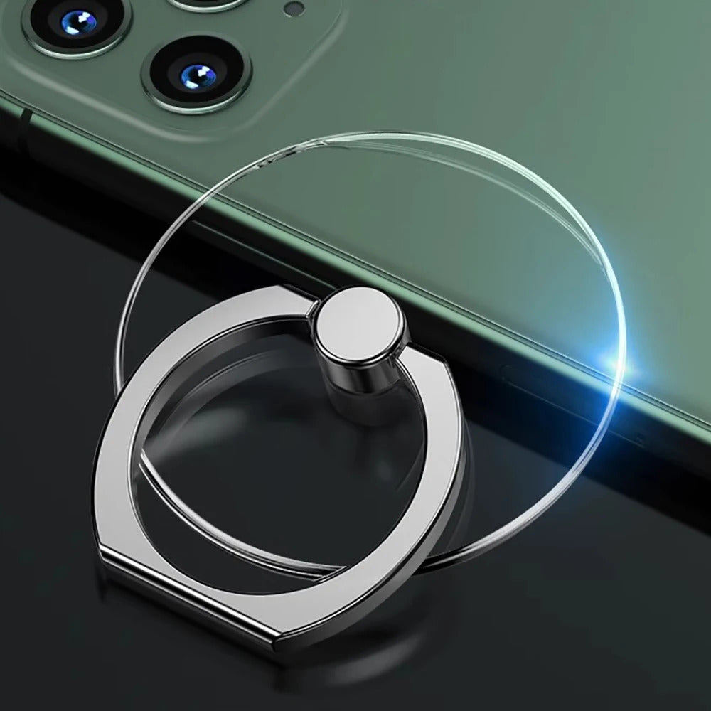 Transparent Cell Phone Ring Holder Stand 360°Degree Rotation Clear Finger Grip Kickstand Compatible iPhone Xiaomi for Phone Case