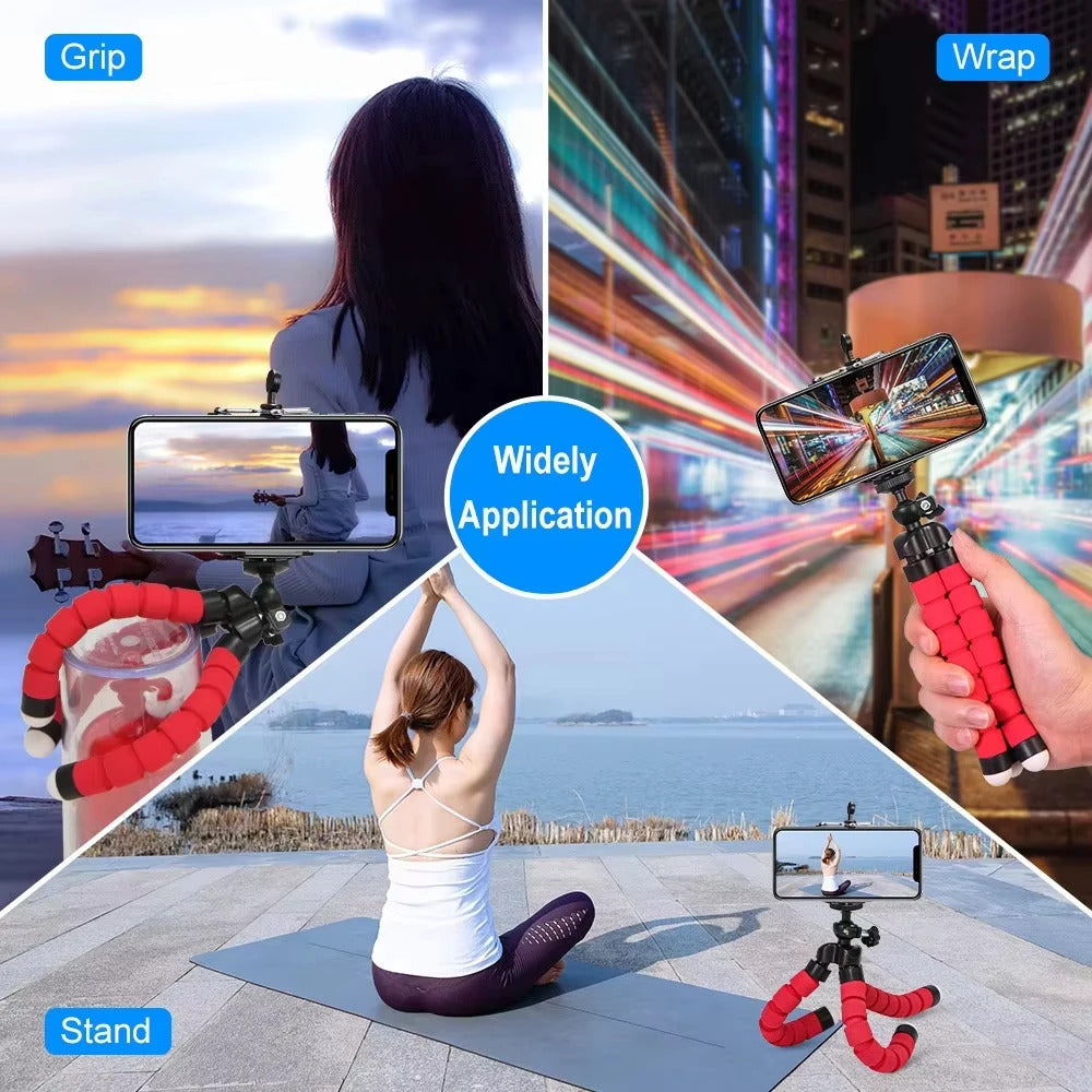 Tripod Flexible Sponge Octopus Adjustable Mini Camera Tripod For Phone Holder Clip Stand For IPhone Xiaomi Huawei Ipad