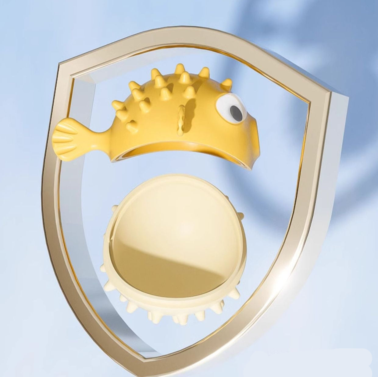 Bungee Fish Dog Toy Food Dispensing Ball Self-Entertainment Teeth Grinding Durable Sound Ball for Small and Large Dogs Pet Supplies