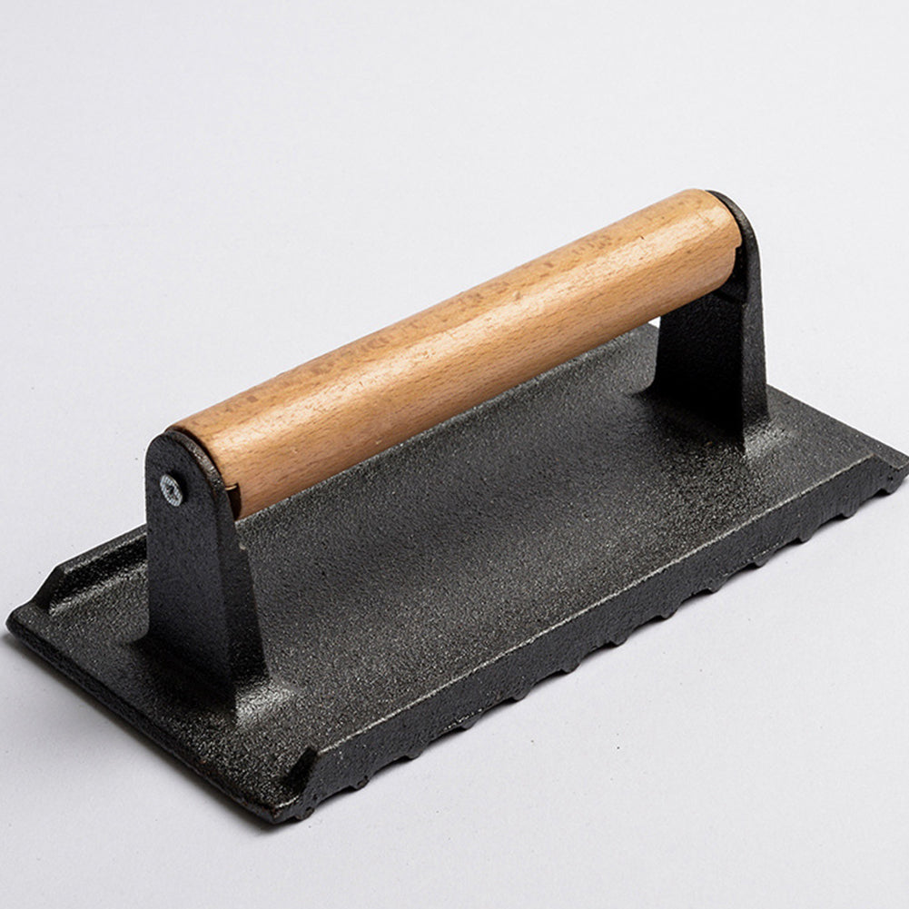 Universal Rectangular Meat Press Heavy-Duty Steak Burger Press With Handle BBQ Cooking Tool High Temperature Resistance