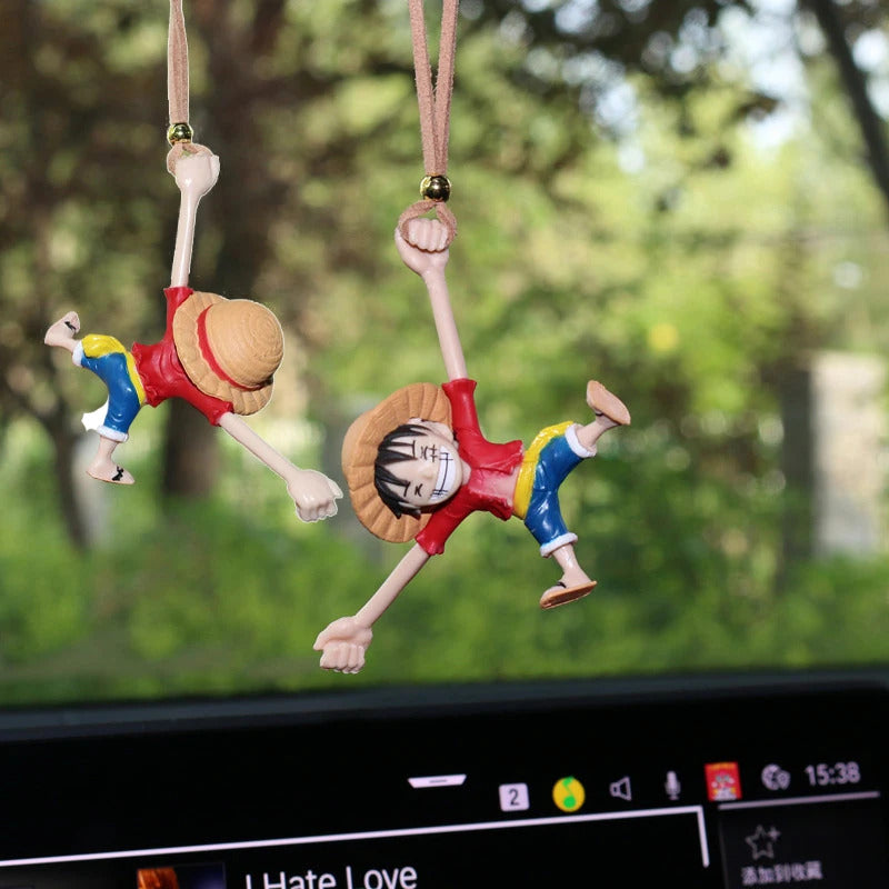 ONE PIECE Luffy Car Interior Decoration Funny Car Rearview Mirror Pendant Auto Interior Hanging Ornaments Car Accessories Gifts