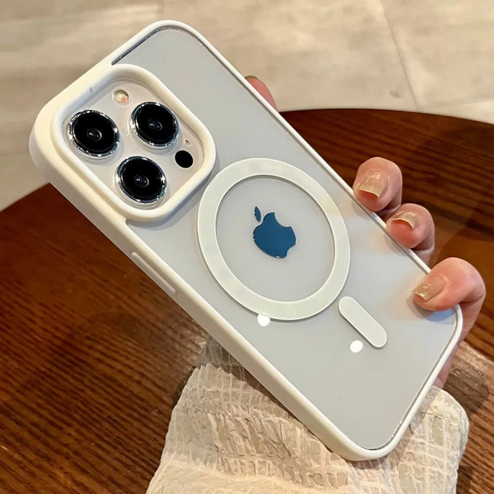 Acrylic Luxury Phone Case For iPhone 16 15 14 13 12 11 Pro Max Plus For Magsafe Transparent Magnetic Hard Cover funda