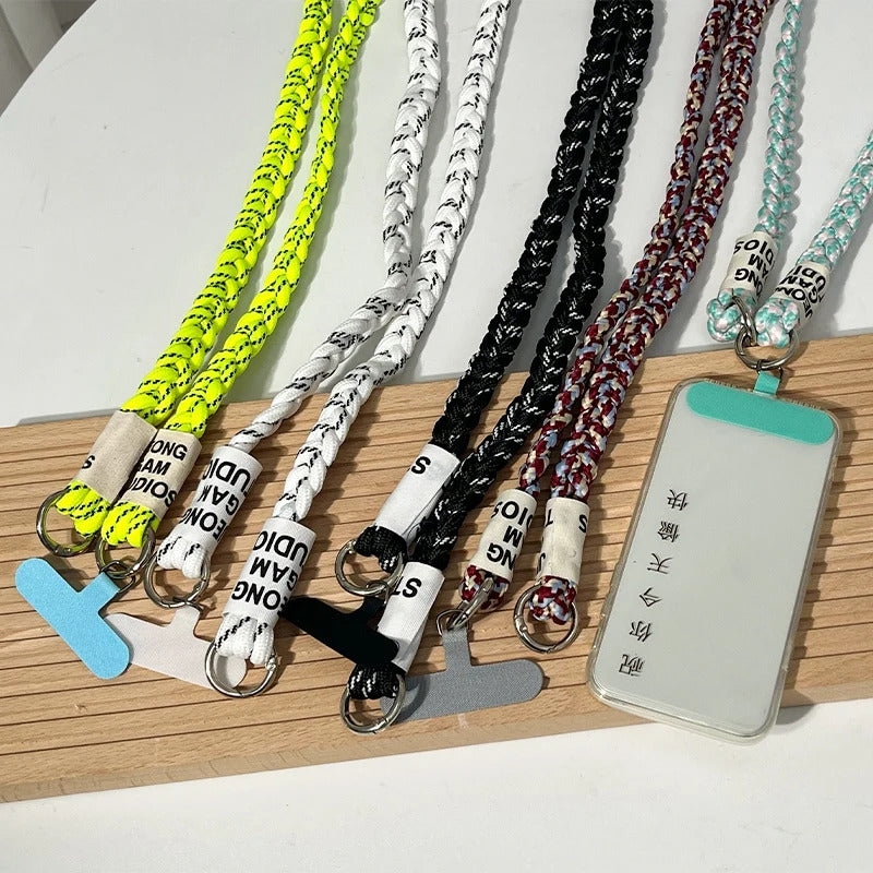 Phone Woven Long Lanyard Outdoor Mobile Phone Shoulder Hanging Strap Anti Loss Lanyards Neck Strap Keychain Chain Rope Gift