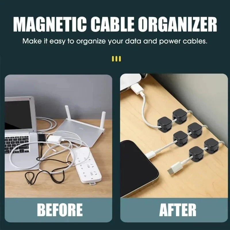 Magnetic Cable Clip Winder Holder Adhesive Wire Keeper Cord Cable Organizer Usb Charging Line Winder For Office Desktop Home