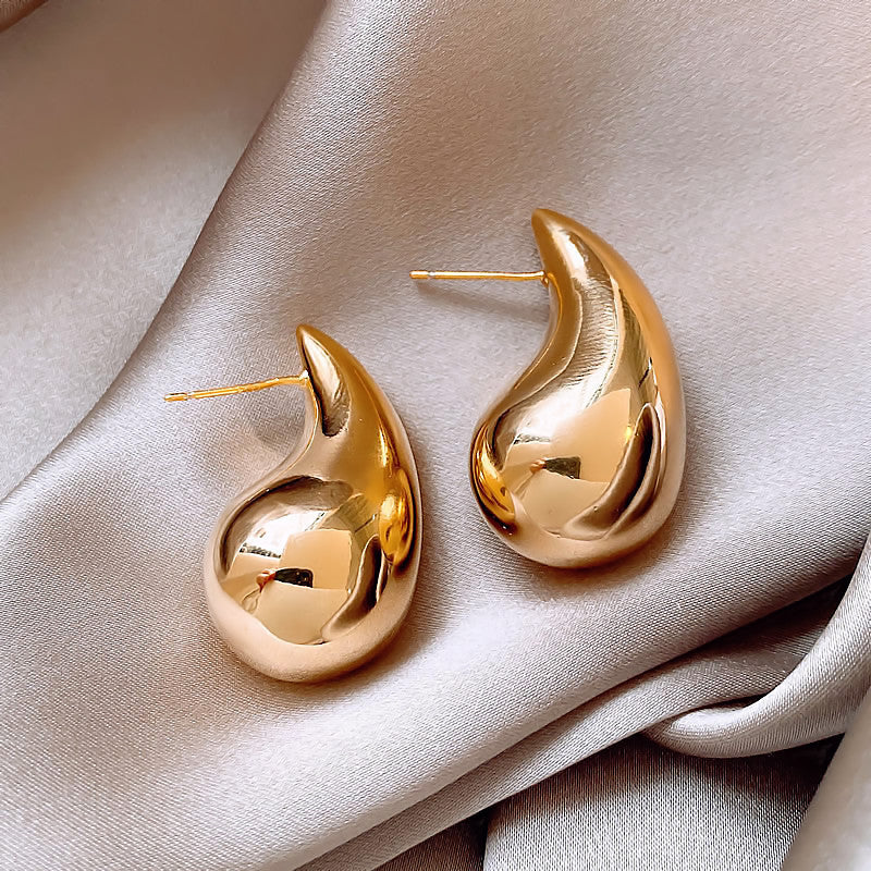 Simple Heart Circle Earrings Fashion Versatile Geometric Ear Clips Ear Studs Light Luxury High-end Feel Earrings for Women