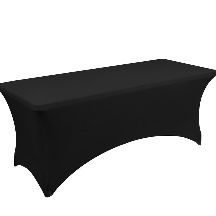 Elastic 6FT Rectangular Table Cover Full Coverage Tablecloth Outdoor Wedding Banquet Event Cocktail Fan-shaped Tablecloth Table Cover