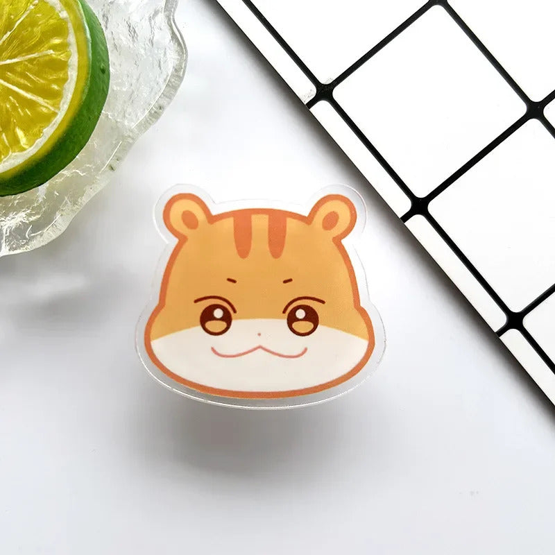 KPOP A-TEEZ Cartoon Figures Acrylic Phone Stand Cute Bear Cat Rabbit Folding Bracket Retractable Mobile Phone Holder Fans Gifts