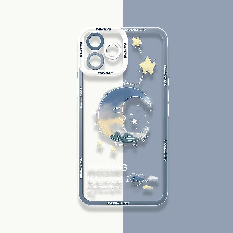 Creative Starry Sky Sunset Case For Samsung Galaxy S24 S23 S22 Ultra S21 S20 FE Note 20 10 Plus A15 A25 A35 A55 Silicone Funda
