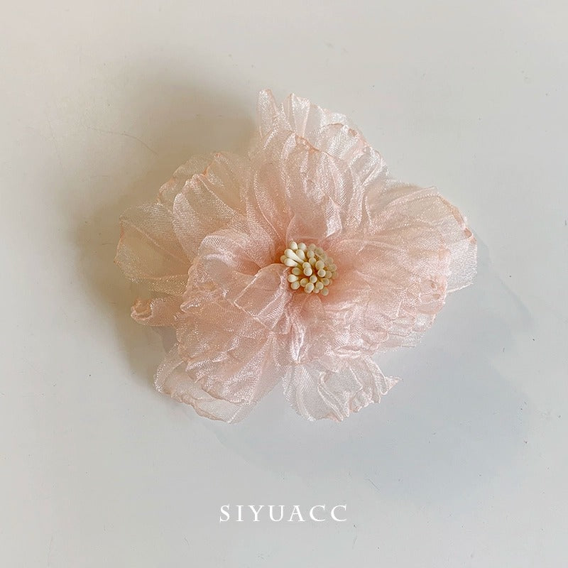 Holiday Organza Flower Barrettes Travel Travel Hair Accessories Atmosphere Clip Duckbill Clip Hairpin Side Clip Headdress