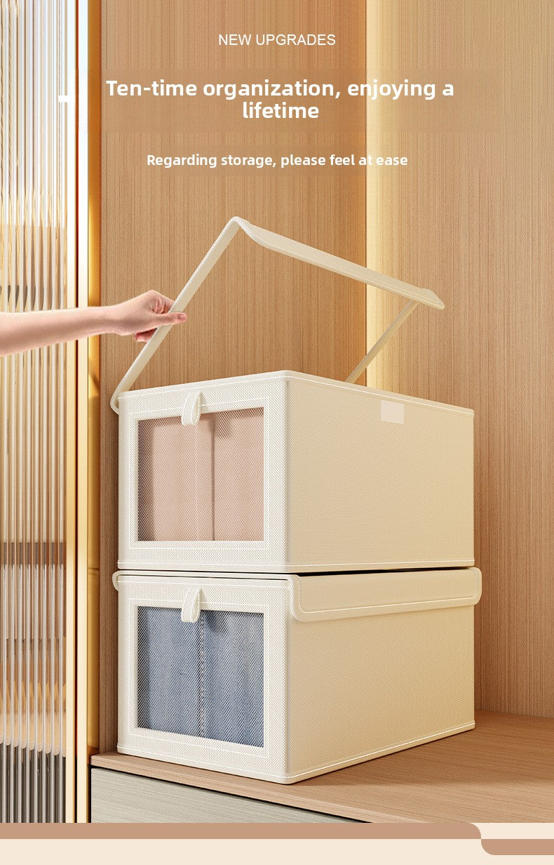 Oxford Cloth Window Bedroom Clothing Storage Box with Lid Household Clothes Dustproof Storage Bin Large Balcony Organizer Box