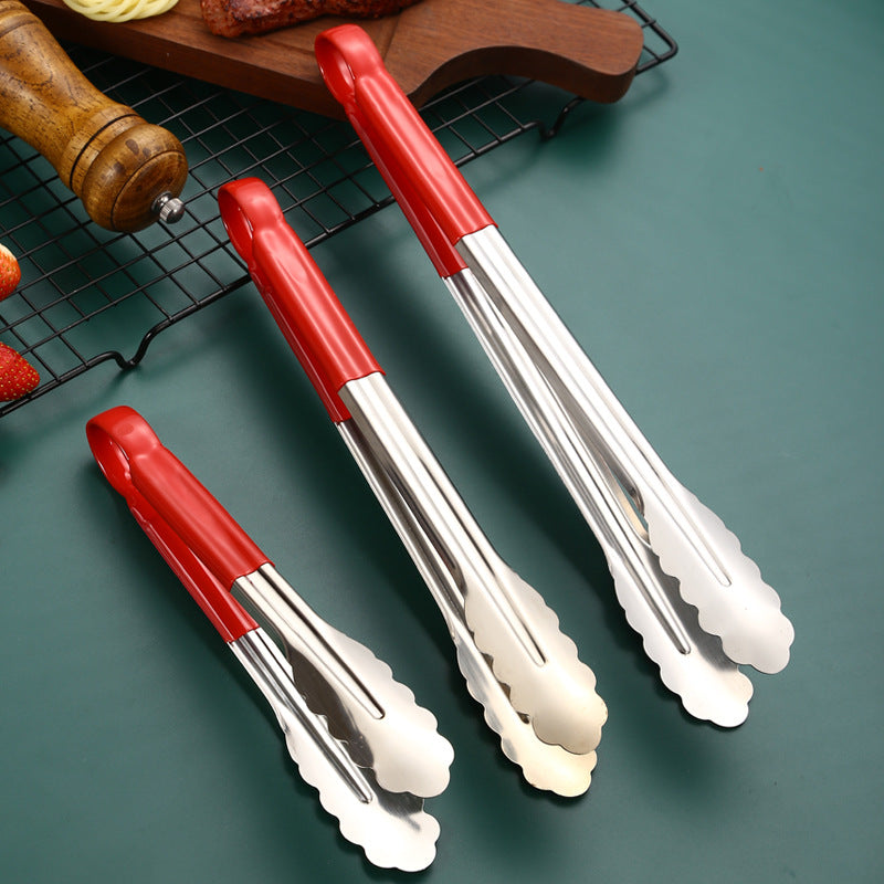 Stainless Steel Food Tongs Thickened Anti-scald Kitchen Tools Wholesale Buffet Bread Tongs BBQ Steak Food Tongs