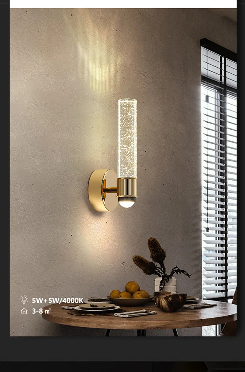 Modern Bubble Crystal Wall Lamps LED Wall Sconces Living Room Bedroom Bathroom Corridor Aisle Indoor Decor Home Hanging Lights