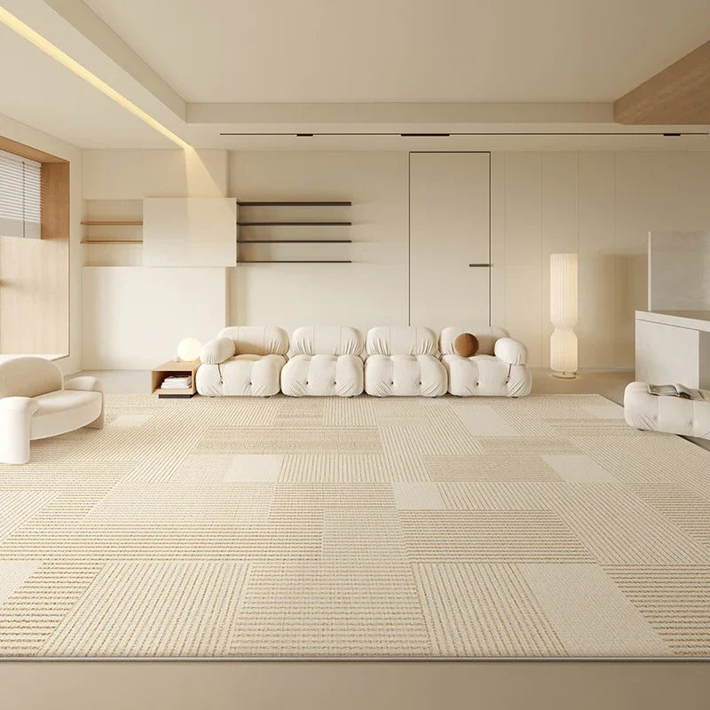 Beige Large Size Living Room Carpets Geometric Cream Carpet Luxury Home Decoration Rugs Easy To Clean Non-Slip Bedroom Rug ковер
