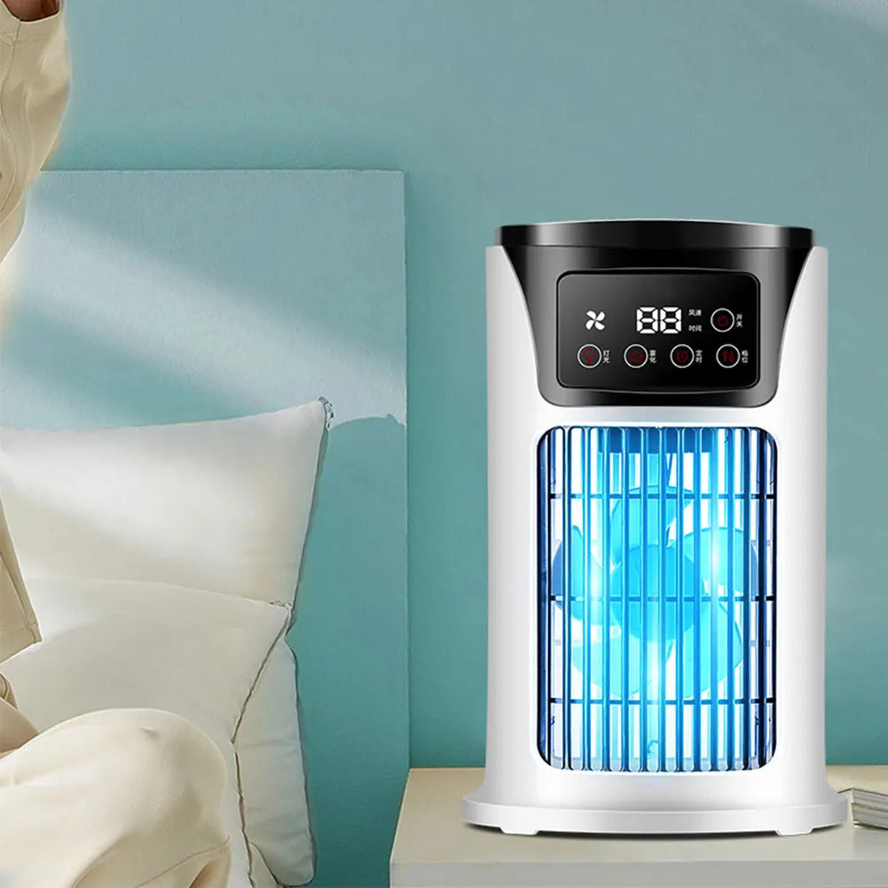 Air Conditioner Portable Fan Desktop Spray Ultrasonic Atomization 6-Speed Mute Air Cooler Night Light Electric Fan for Home