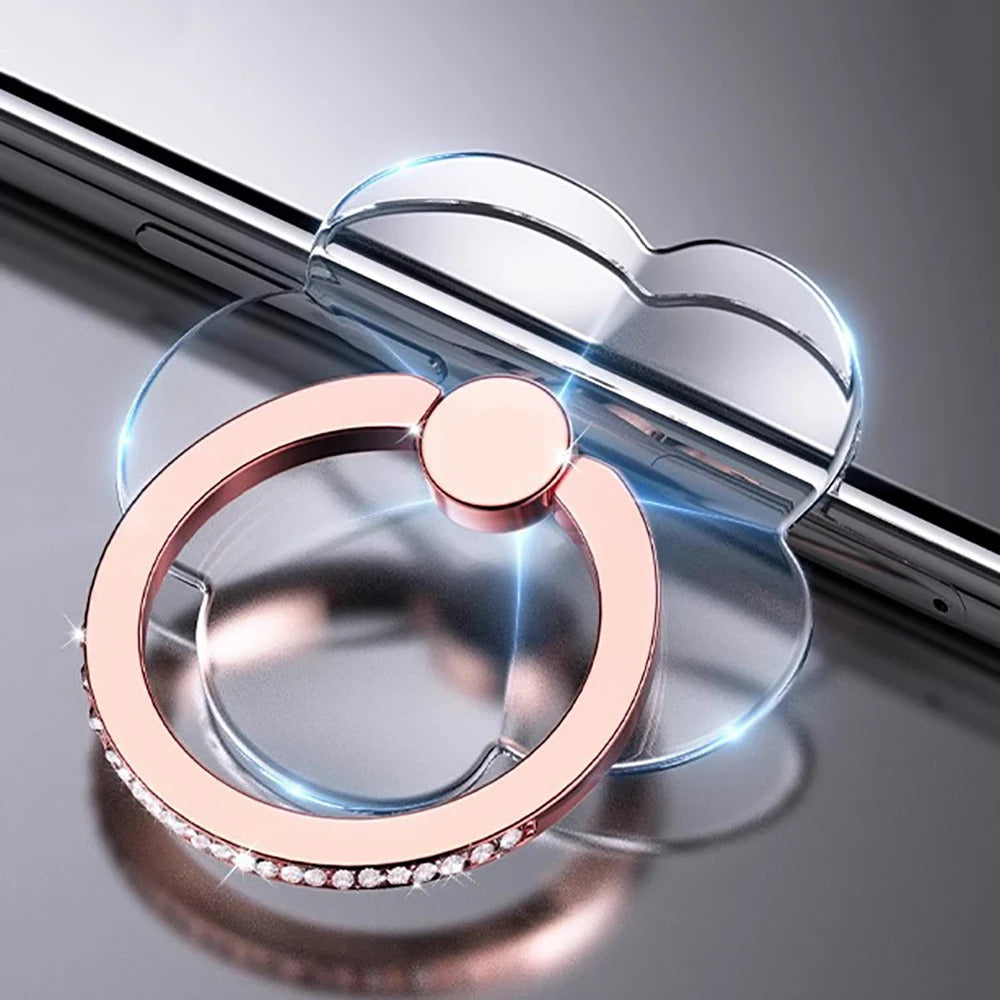 Transparent Cell Phone Ring Holder Stand 360°Degree Rotation Clear Finger Grip Kickstand Compatible iPhone Xiaomi for Phone Case