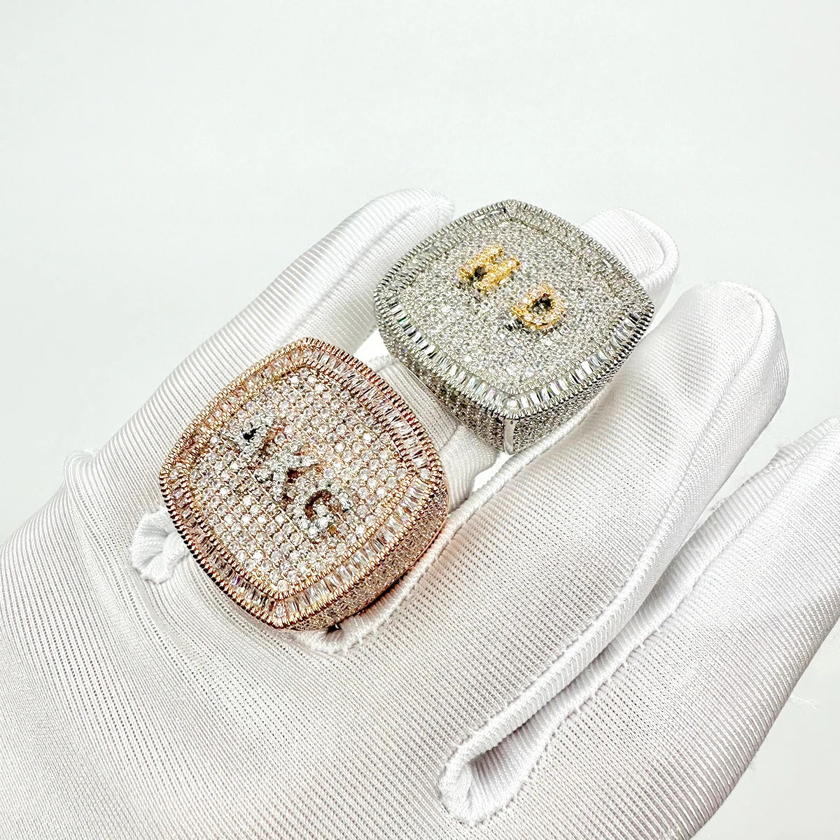 Drip Letter Personalized Name Rings for Women Full Iced Out Cubic Zirconia Prong Setting Hip Hop Jewelry