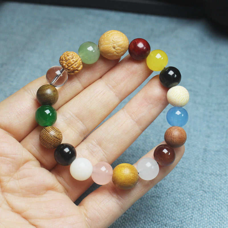 Lingyin New Eighteen Seeds Bodhi Bracelet for Men and Women Couples Bracelet Eighteen Seeds Buddha Beads 18 Seeds Multi-Treasure Bodhi
