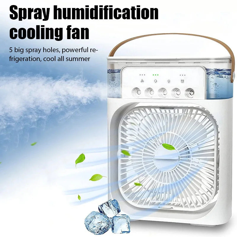 Portable Humidifier Fan Air Conditioner USB 5 Holes Mist Sprayer Cooling Desktop Electric Fan Small Air Cooler For Home Office