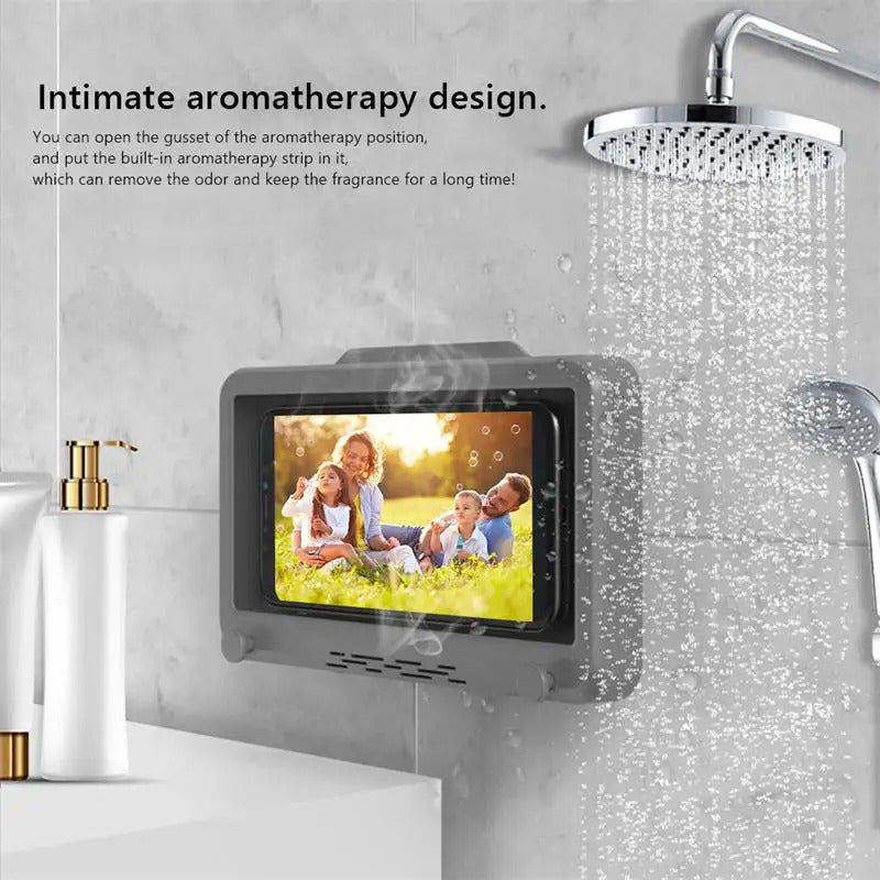 New Rotation Waterproof Bathroom Phone Wall Mount Holder Adjustable Shower Phone Case Stick on Wall Bathroom Toilet Phone Holder