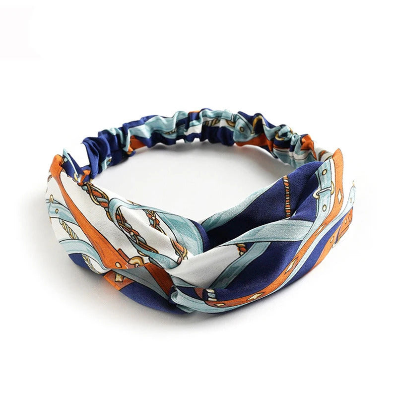 Fashion Women Girls Summer Bohemian Hair Bands Print Headbands Vintage Cross Turban Bandage Bandanas HairBands Hair Accessories