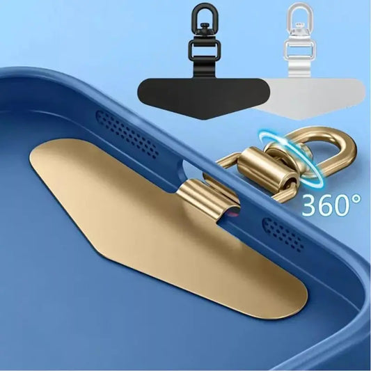 Upgrated 360 Rotatable Steel Phone Tether Tab Metal Patch Gasket Cellphone Lanyard Safety Connecter Piece New