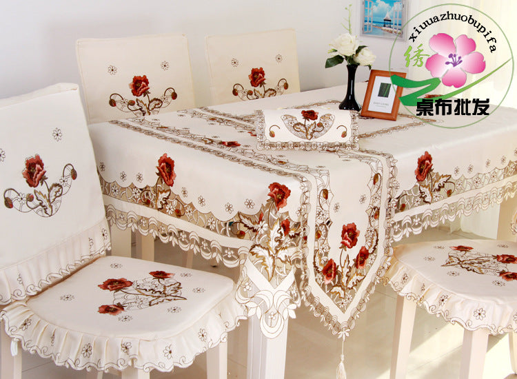 New Tablecloth Pastoral Style Polyester Household Dining Table Cloth Tablecloth Sets Multi-Purpose Cover Towel Home Fabric Wholesale