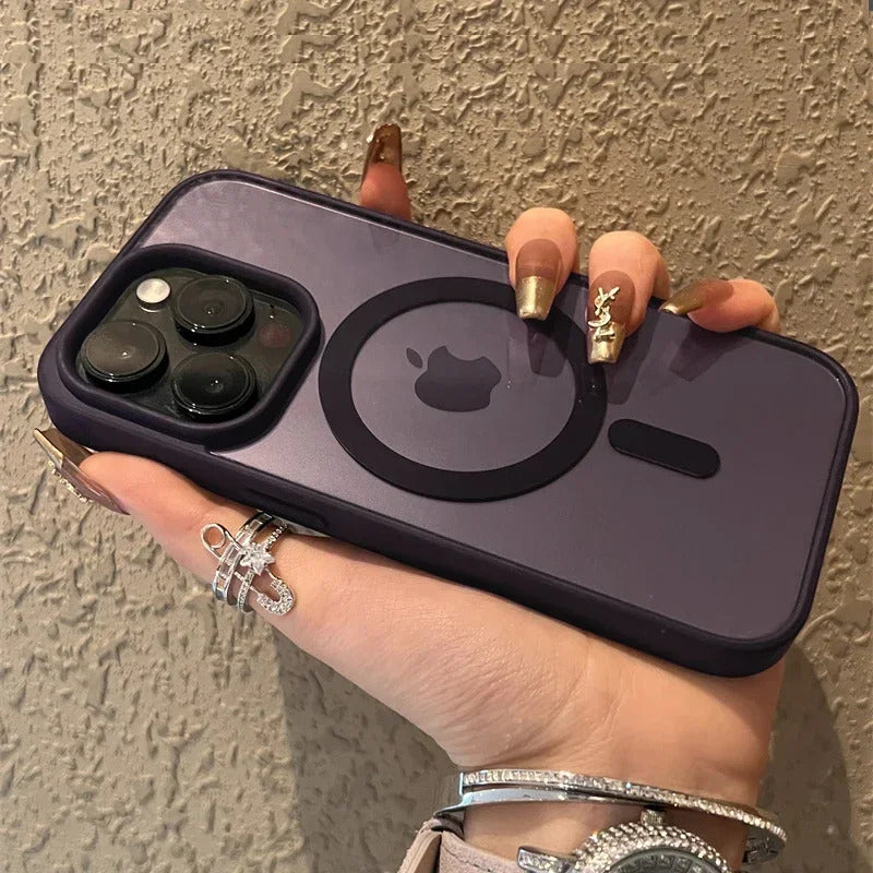 New Acrylic Magnetic Clear Case For iPhone 16 15 14 13 12 11 Pro Max 16 Plus Magsafe Wireless Charge Girls Pink Hard Back Cover