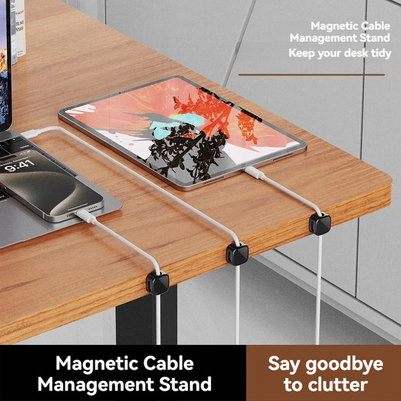Magnetic Cable Clip Cable Holder, Adhesive Wire Keeper Cord Cable Organizer, Usb Charging Line Winder For Office Desktop Home