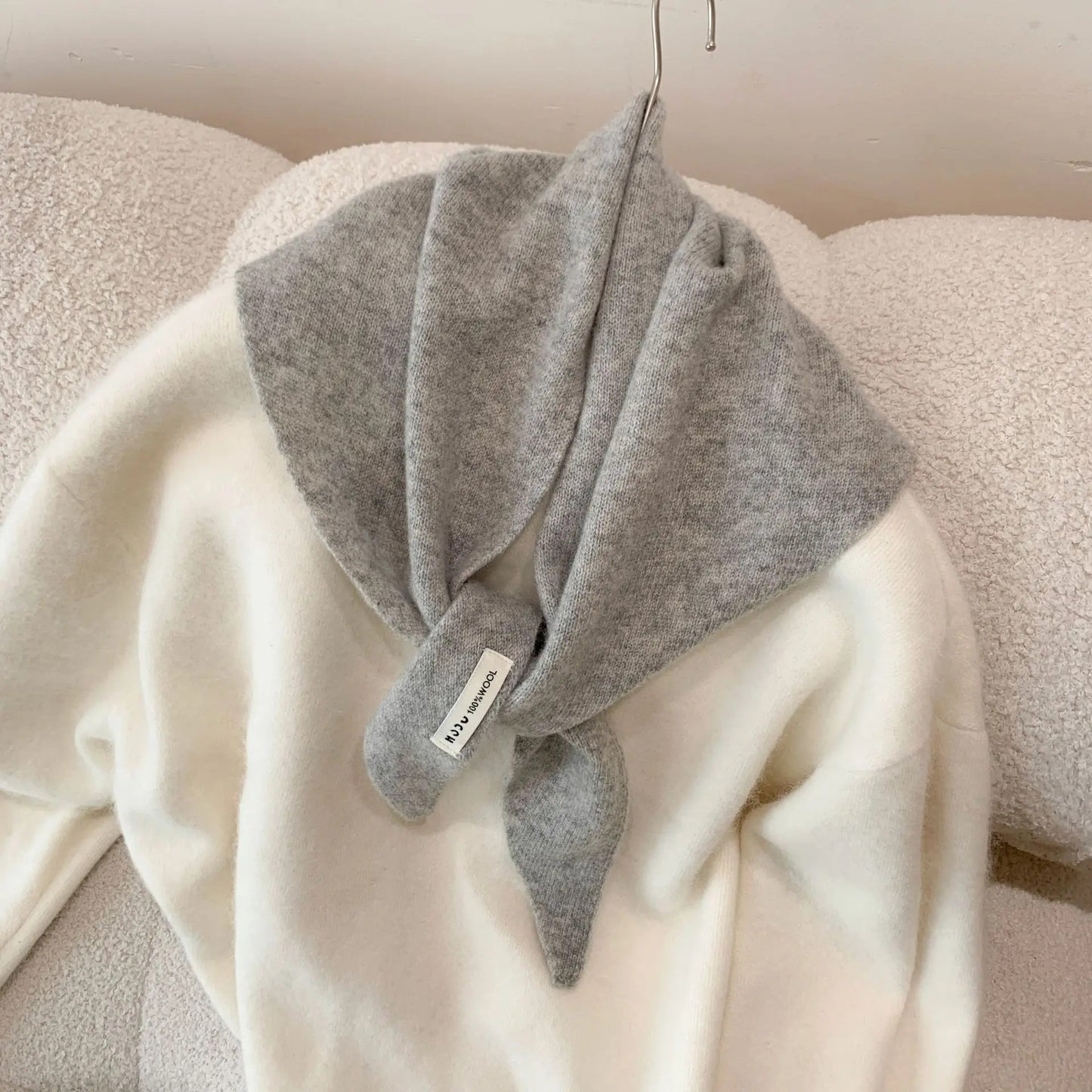 British Korean Triangle Scarf  Niche Wool  Triangular Scarf Women Headscarf Knitted Scarf Multi-functional Warm Knitted Scarf