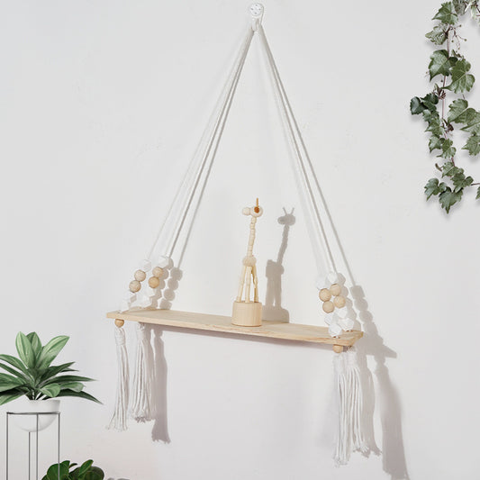 Cross-border Cotton Rope Hand-woven Tapestry Home Decoration Wall Hanging Octagonal Bead Storage Rack Swing Hanging Wall Decoration Wholesale
