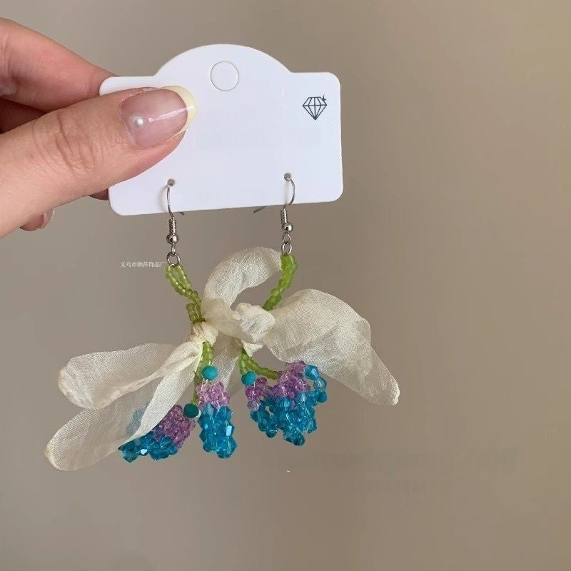 Dopamine Colorful Flower Earrings Suitable for Spring Sweet Cute Young Heart Stud Earrings for Women 2025 New Model