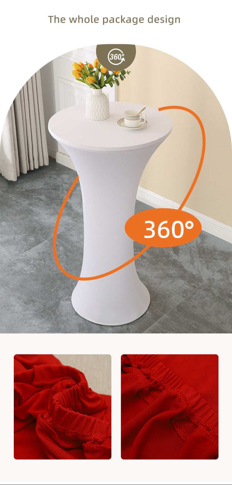 Elastic Cocktail Table Cover Table Skirt Bar Skirt Display Table Hotel Wedding Round Event Cloth High Table Cover