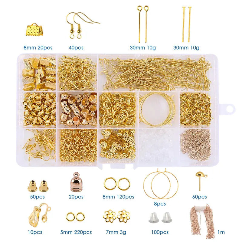 Jewelry Findings Set Jewelry Making Kit Jewelry Findings Starter Kit with Repair Tools for Jewelry Beading Making Supplies DIY