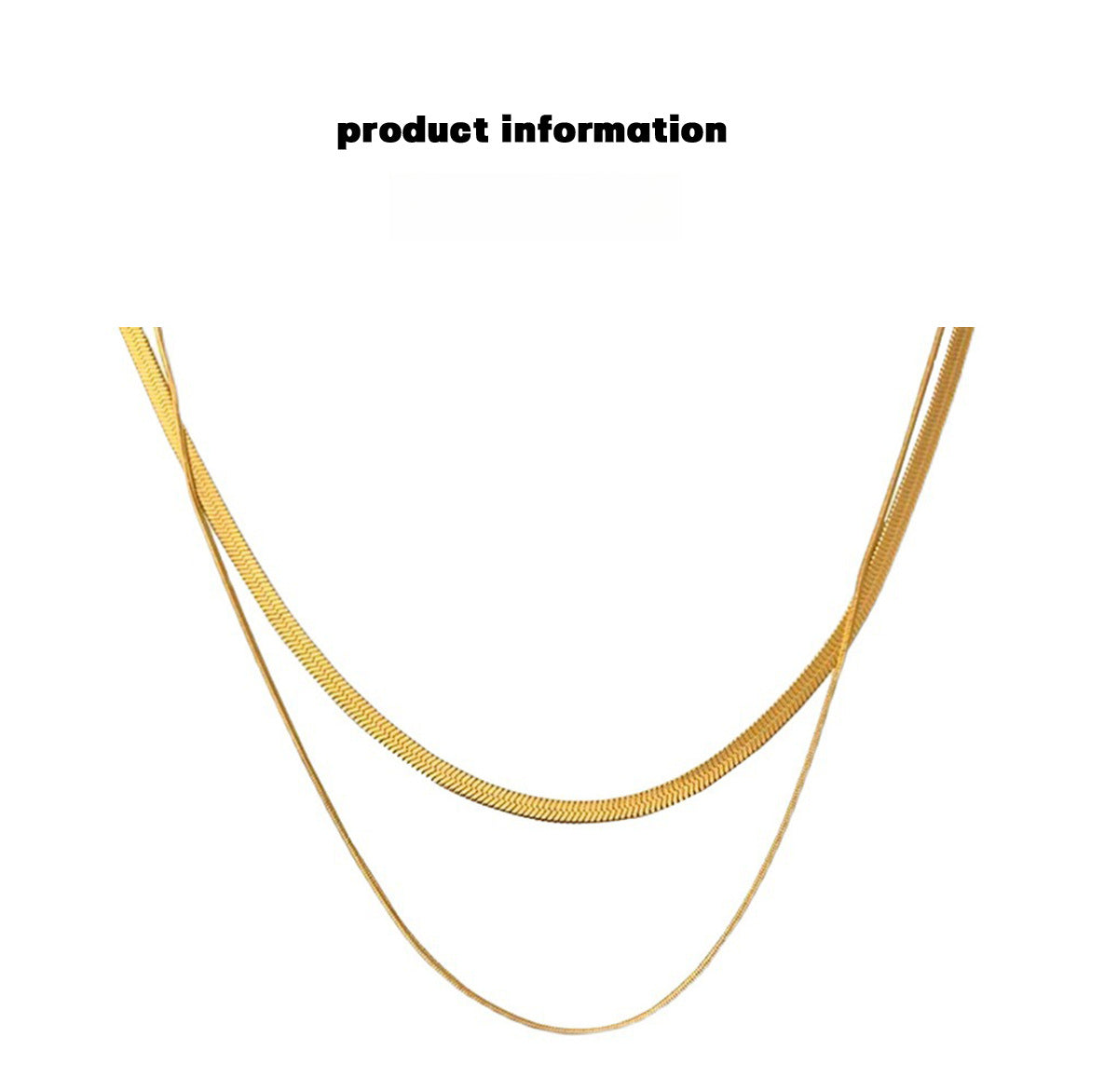 Double Layer Snake Bone Chain Necklace for Women, Light Luxury, High-end Feel, Personality, Trendy Versatile Blade Collarbone Chain, Simple Chain