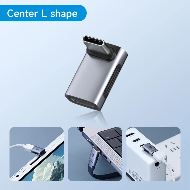 Hagibis 240W USB C to C Adapter 40Gbps 8K 60Hz 90 Degree Converter USB4 Adapter for Thunderbolt 4/3 MacBook iPhone 16 Pro Tablet