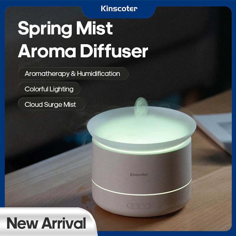 Ultra Quiet Mist Spray Surge Aromatherapy Diffuser with Colorful Lighting Essential Oil Humidifier Sprayer for Home Room Office