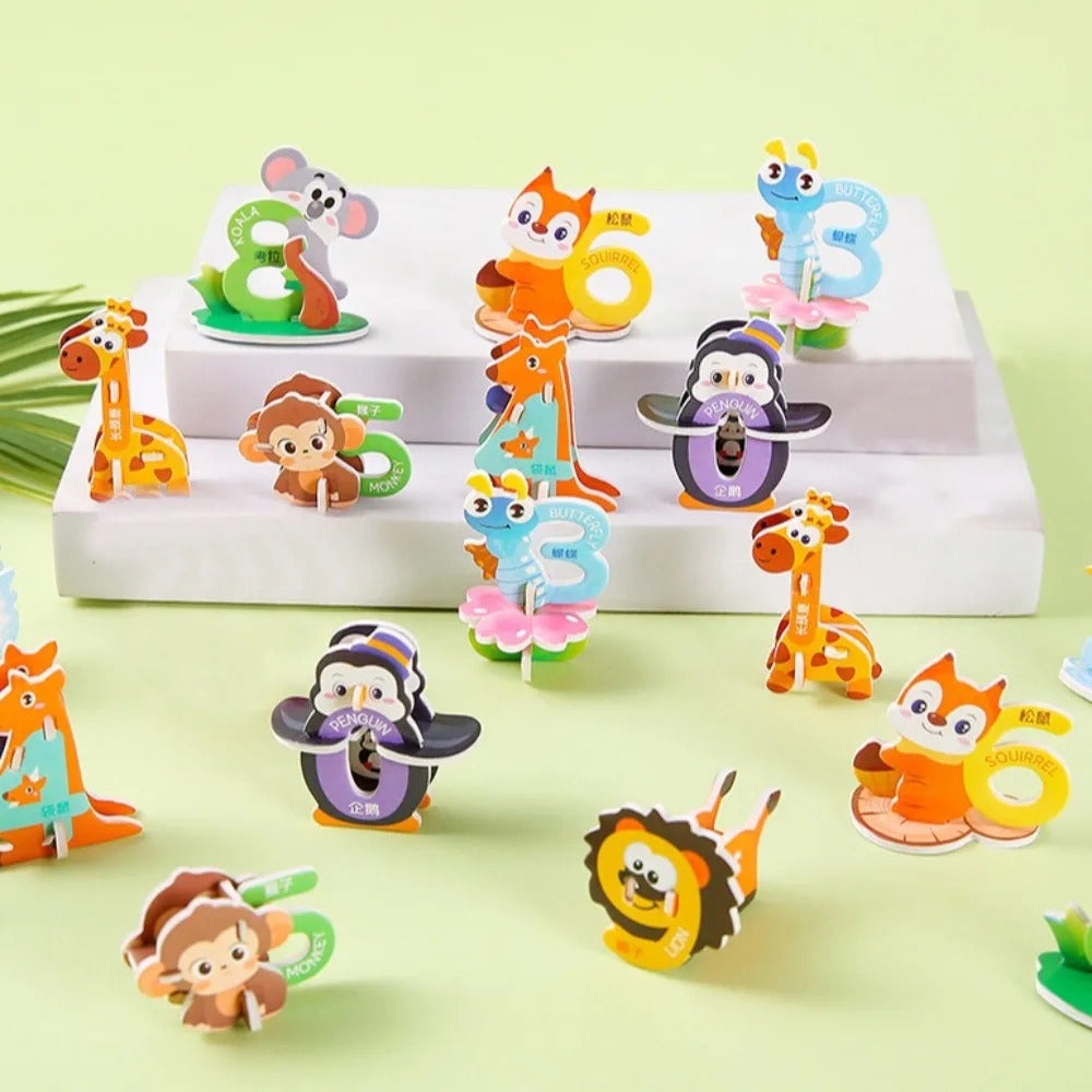 30pcs New Paper Jigsaw Puzzles 3D Early Education Puzzle Model Handmade Children's Toys Assembly Model Kids