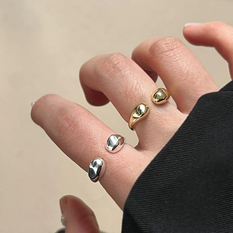 Sand Gold Opening Adjustable Frosted Ring Women's Fashion Sweet Light Luxury Niche Exquisite Ring Ancient Design