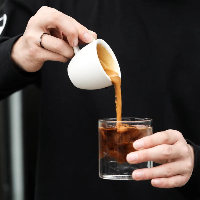 MHW-3BOMBER Espresso Cup with Saucer Set Latte Art Mugs Coffee Mug 80ml Ceramic Espresso Shot Cup Barista Accessories