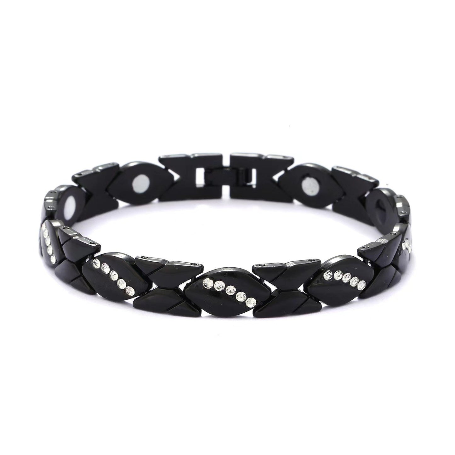 Cross-Border Hot European and American Fashion Detachable Energy Magnet Bracelet Environmental Protection Alloy Diamond Adjustable Women's Bracelet