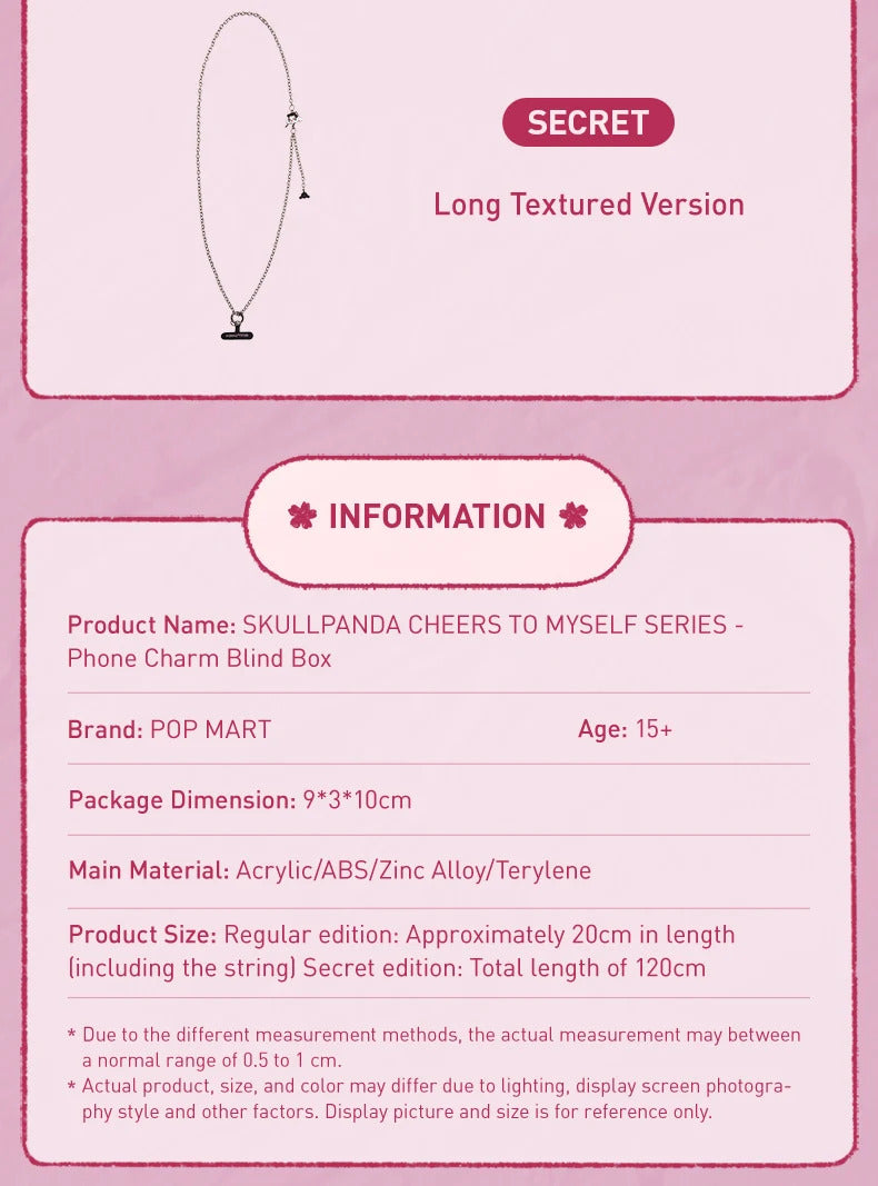 POP MART SKULLPANDA CHEERS TO MYSELF SERIES - Phone Charm Blind Box Mystery Box Guess Bag Toys Doll Cute Anime Figure Desktop