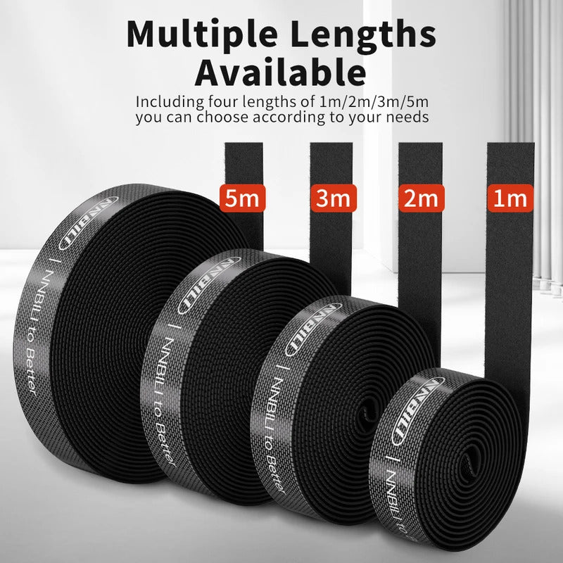 NNBILI Data Cable Management Strap Reusable Detachable Can Be Cut Freely Multifunctional Velcro Strap Fixed Storage Accessories