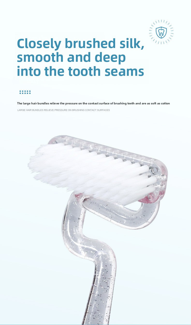 S-type vertical brush toothbrush adult male and female shaped soft fur tongue moss cleaning gums