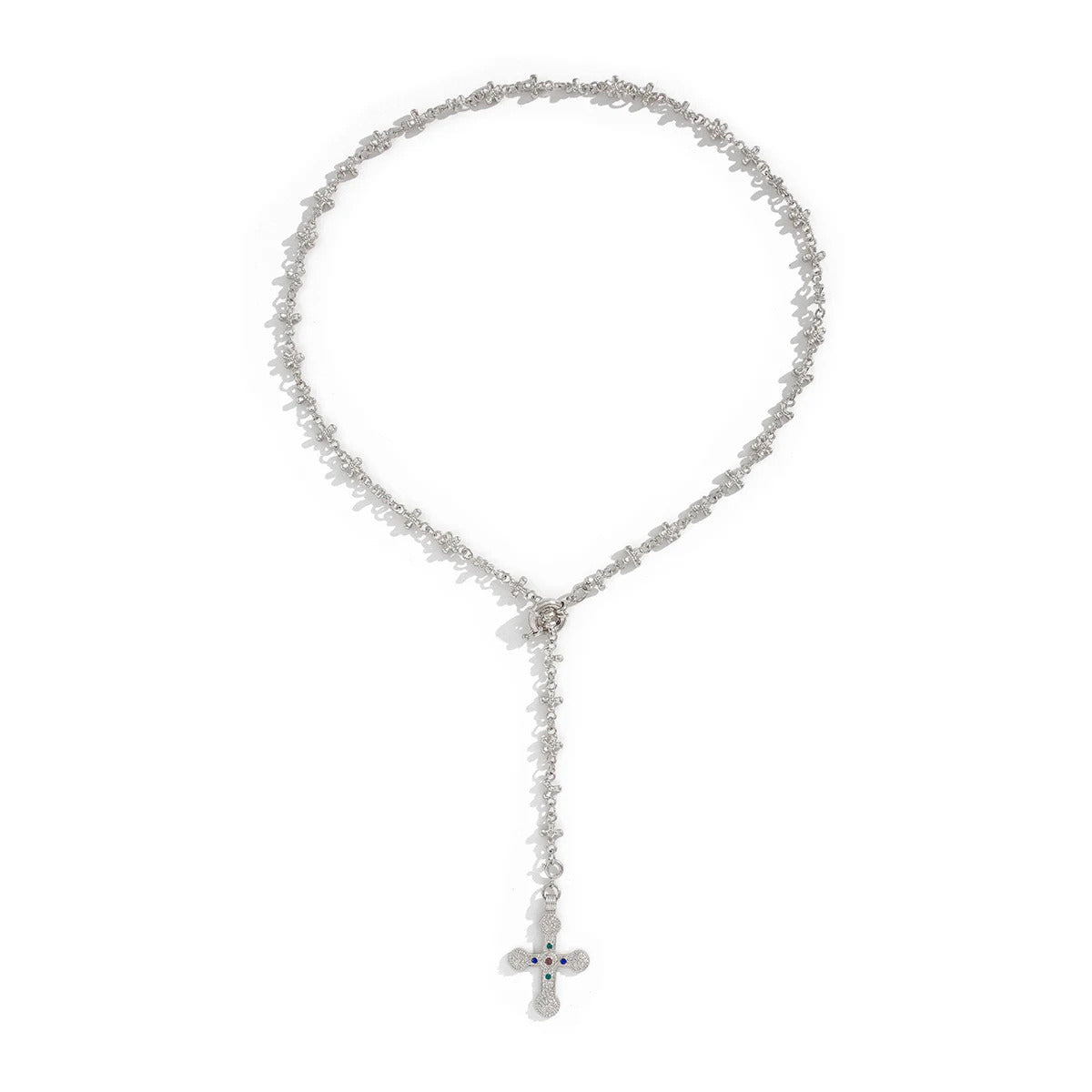 IngeSight.Z Vintage Luxury Jesus Cross Pendant Women Necklace 2024 Trend Design Adjustable Clavicle Chain Ladies Party Jewelry