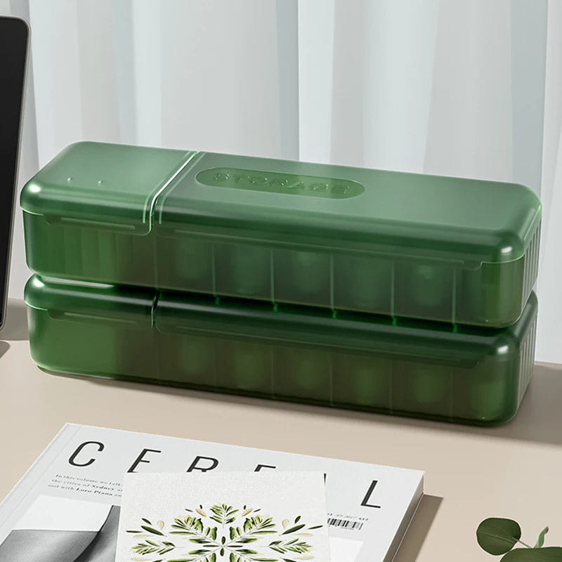 Data Cable Storage Box Double Open Lid Plastic 7 slots Dustproof Charger Plug Desktop Cable Box Hub Ornaments Home Storage Tools