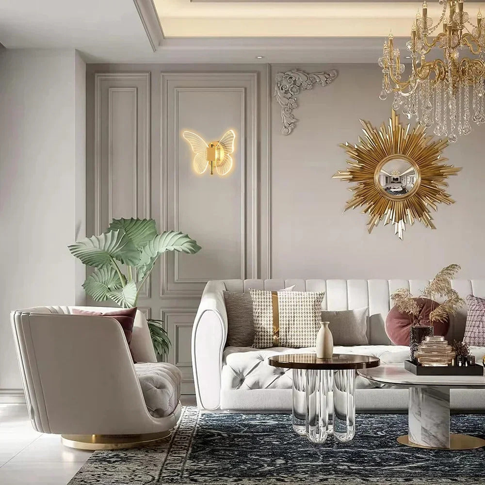 Butterfly Wall Lamp Corridor Lamp Modern Simple Creative Nordic Living Room Bedside Bedroom Lamp LED Indoor Lighting Decoration