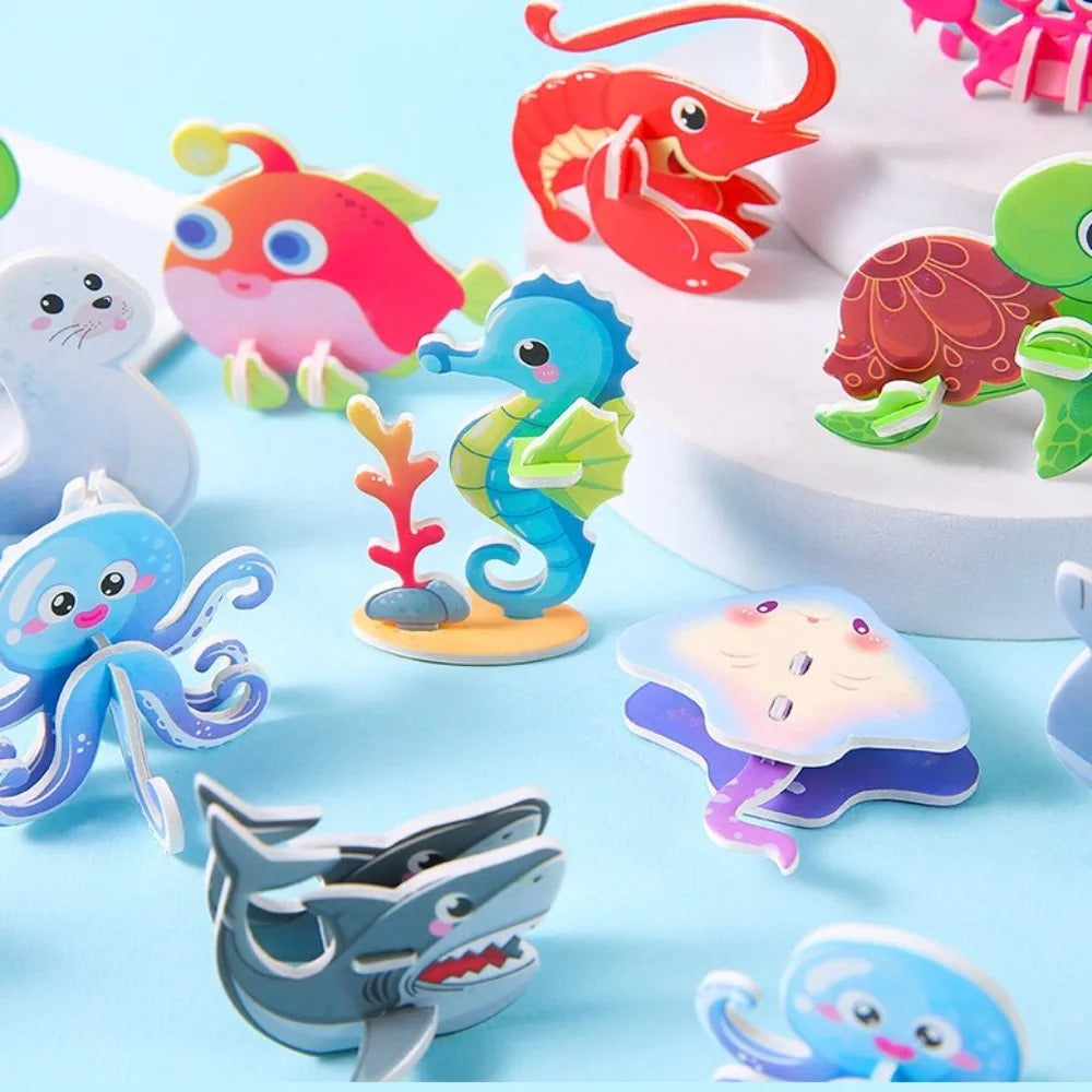 30pcs New Paper Jigsaw Puzzles 3D Early Education Puzzle Model Handmade Children's Toys Assembly Model Kids